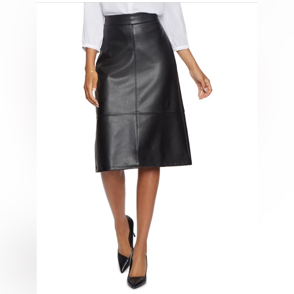 NWT NYDJ Faux Leather A-Line Skirt